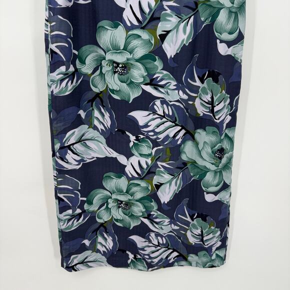 Tommy Bahama Size 6 100% Silk Floral Wrap Skirt Blue Green Pool Coverup - Picture 6 of 8